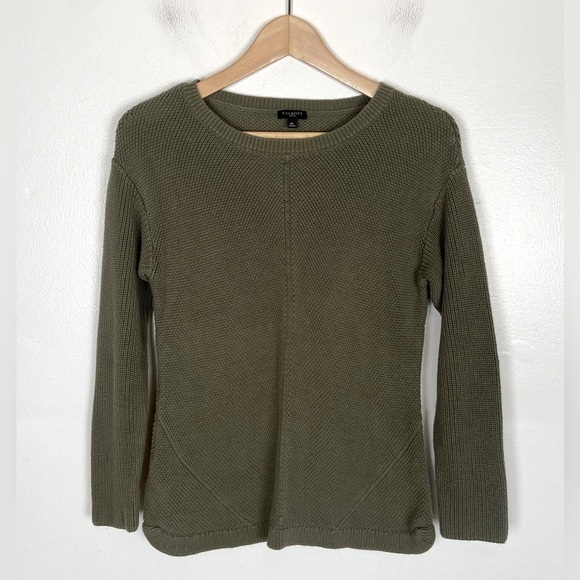 Talbots Petite Pima Cotton Long Sleeves Sweater Size M Petite Color Green - Picture 1 of 10